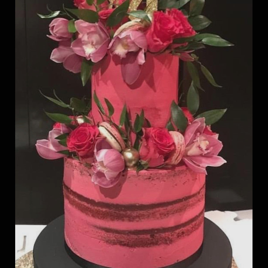 Floral Semi Naked Cake